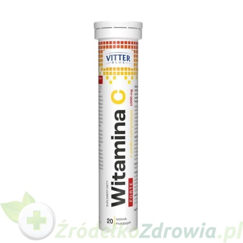 Vitter-Witamina-C-FORTE--suplement-diety-w-tabletkach-musujacych-o-smaku-cytrynowym.-Zawiera-1000-mg-witaminy-C.-Opakowanie-cylindryczne,-biale-z-czerwono-pomaranczowa-grafika.-20-tabletek..jpg